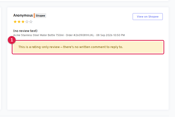 Rating-only review notice